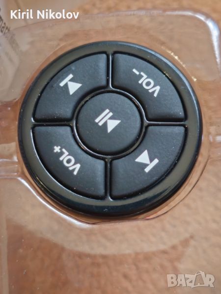Безжичен Bluetooth медиен бутон Дистанционно управление Кола Мотоциклет Колело Волан MP3 Възпроизвеж, снимка 1