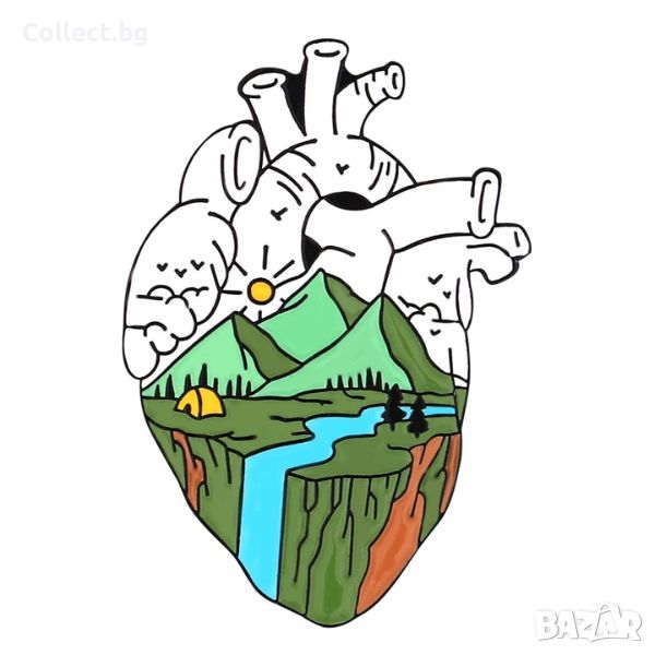 Значка : Mountain in Heart (Outdoors series), снимка 1