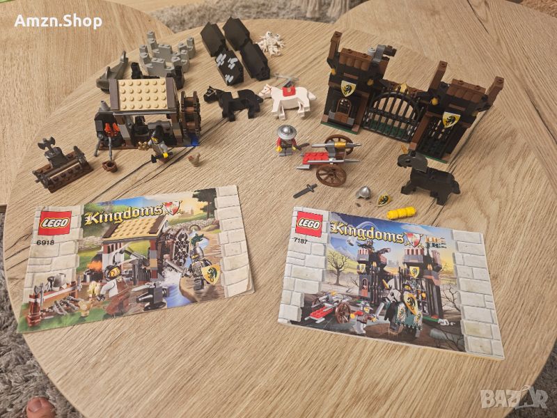 Lego kingdoms 6918 и 7187 ( имат липси ) + други Lego Castle части и коне , снимка 1