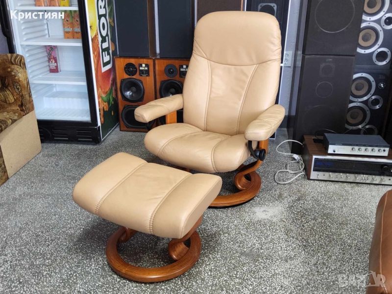 Ekornes Stressless Скандинавско Релакс Кресло Със Табуретка , снимка 1