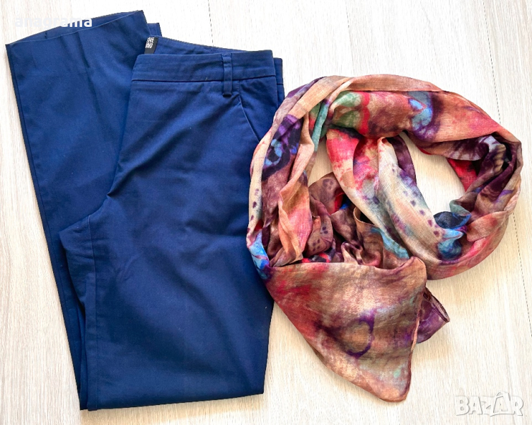Love Moschino оригинален елегантен панталон и цветен шал, снимка 1