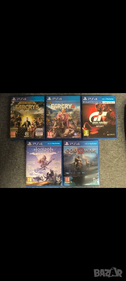 Far Cry 5 & 4, Gran Turismo Sport, Horizon Zero Dawn, God of War - PS4 / PS5, снимка 1