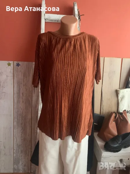 🍑🍑🍑 Блуза/туника от еластична рипсена материя🤎, снимка 1