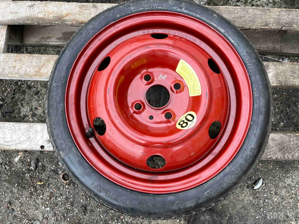 15 резервна джанта патерица 4х100 Hyundai I20 Kia Rio Toyota Aygo 115/70/15, снимка 1