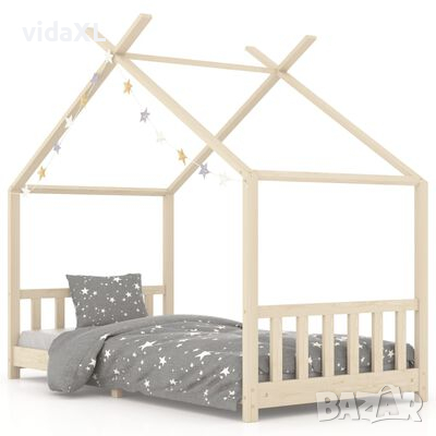 vidaXL Рамка за детско легло, бор масив, 90х200 см（SKU:283366, снимка 1