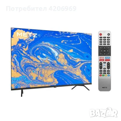 Телевизор METZ 43MUC6100Z, 43"(109 см), LED Smart TV, 4K, Android 10.0, UHD, Клас G, Черен, снимка 1