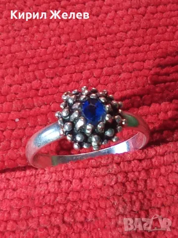 ПРЕКРАСЕН СКЪПОЦЕНЕН СРЕБЪРЕН ПРЪСТЕН СРЕБРО 925 с ФАСЕТИРАН СИН ЦИРКОН МАЙСТОРСКА ФИНА РАБОТА 33141, снимка 10 - Пръстени - 48901625