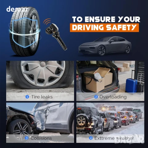 TPMS сензори за налягане в гумите, 4 броя, 1862980, 2036832, 2318530 за Ford, снимка 8 - Части - 50536543