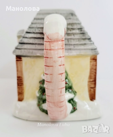 Ръчно рисувана фина керамична латиера Annie Row, Collectable Christmas., снимка 6 - Други ценни предмети - 52437864