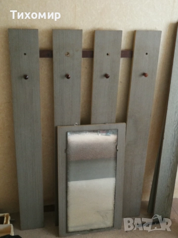 Здраво портманто за антре (Сиво) – Закачалка, Огледало и Шкаф, снимка 8 - Портманта - 45559924