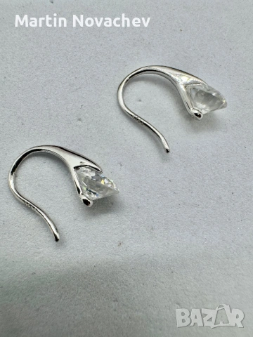 Сребърни обеци с мойсанит (Диамант) 1 карат, снимка 9 - Обеци - 53330907