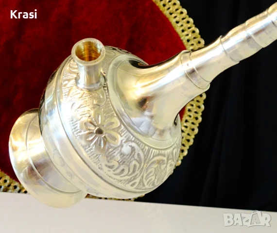 Посребрено бронзово наргиле,маркировка, снимка 3 - Наргилета - 50898059