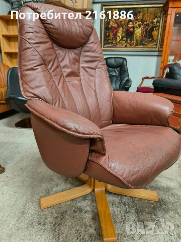 Relax кресло от естествена кожа , снимка 3 - Дивани и мека мебел - 54183697
