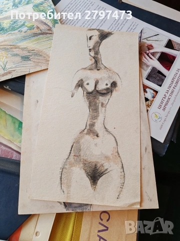 Скулптури от глина, мрамор и шамод, абстрактни графики и картини, снимка 2 - Картини - 53621511