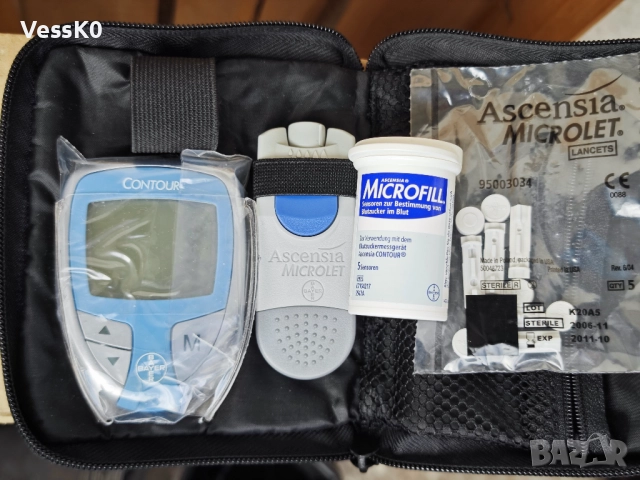ГЛЮКОМЕР Bayer Ascensia Contour + Подарък BMI ролетка, снимка 5 - Други - 52493471