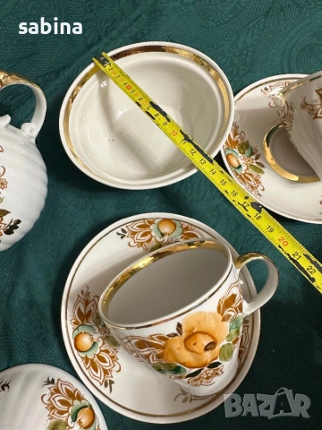 Съветски ръчно рисуван сервиз, Полонски завод, СССР, снимка 11 - Сервизи - 53218485