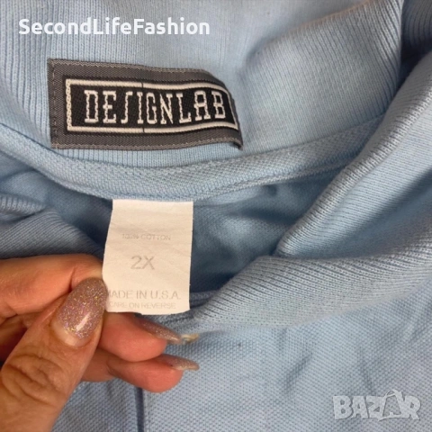 Мъжка поло тениска блуза Designlab Police размер 2XL син цвят , снимка 2 - Блузи - 53204040