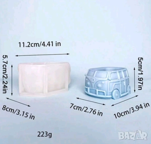Молд кашпа кемпер, бус, снимка 3 - Форми - 53592432