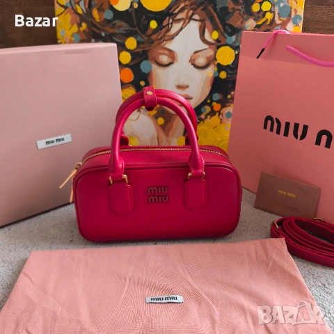 Miu Miu Дамска Чанта Оригинална Кожена Изработка Верифицирана с Чип