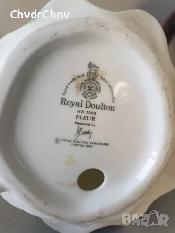 Голяма стара английска порцеланова фигура Royal Doulton Fleur/1967 статуетка 20см, снимка 6 - Колекции - 46958104