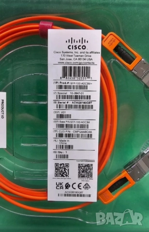 Cisco SFP+, 10G, 3 метра - AOC /активен оптичен кабел/, снимка 2 - Други - 52510810