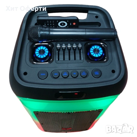 Преносима светеща караоке тонколона с микрофон и дистанционно управление