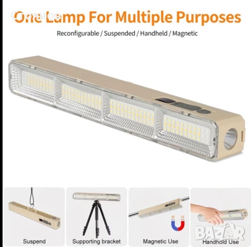 Акумулаторна работна LED лампа с магнитно закрепване, снимка 8 - Лед осветление - 53438987