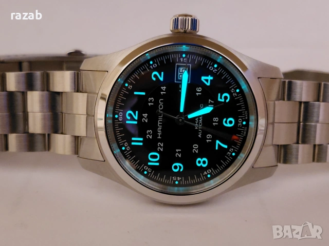 Чисто нов! 2 год.,гаранция Hamilton Khaki Field-Automatic, снимка 2 - Мъжки - 54045221