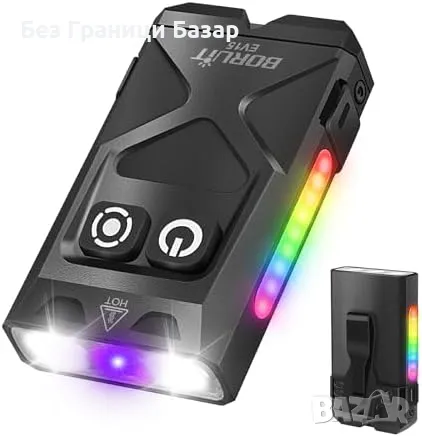 Нов Мини фенер BORUiT EV15 365nm UV, RGB, 1000LM, EDC, зареждащ се, снимка 1