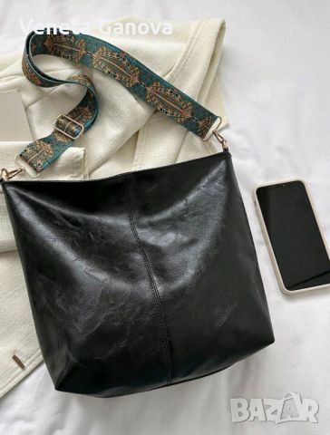 Зелена,кафява или черна ежедневна чанта от екокожа,размери и разпределение на снимките щее, снимка 2 - Чанти - 45068322