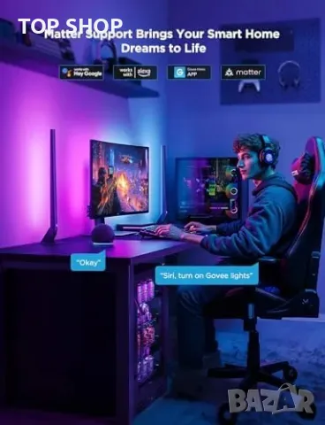 Ново Govee Sync Box с CogniGlow, RGBIC осветление, HDMI 2.1, 8K/4K, снимка 6 - Лед осветление - 49498037