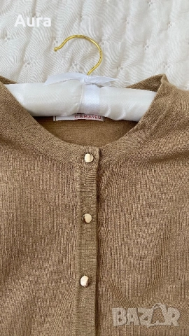 round-neck button-front cardigan, снимка 4 - Блузи с дълъг ръкав и пуловери - 51750513