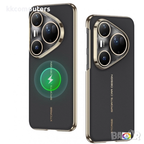 Magnetic Case за Huawei Pura 80 Ultra | MagSafe Кожен Калъф| Удароустойчив| Включен протектор|Цвят: , снимка 2 - Калъфи, кейсове - 51961259