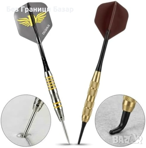 Нови Професионални стоманени дартс 2BA стрели – интегрирани пера и стебла, снимка 4 - Други спортове - 53745308