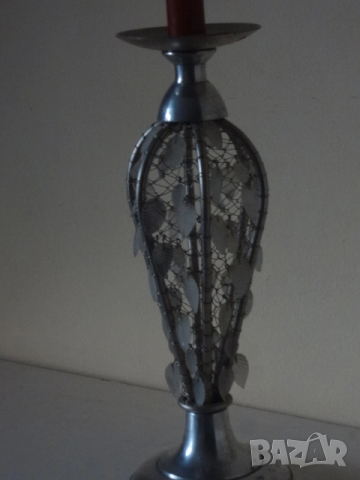 Винтидж сребрист свещник, снимка 6 - Декорация за дома - 53077621