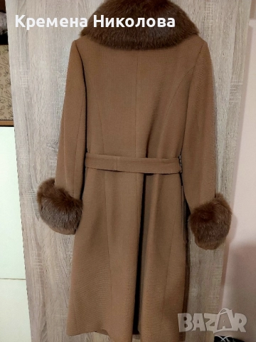 Зимно палто с естествена яка, снимка 4 - Якета - 52336489