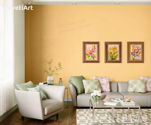 Оригинална картина – нарциси – акварел – идея за подарък, снимка 8 - Картини - 53889148