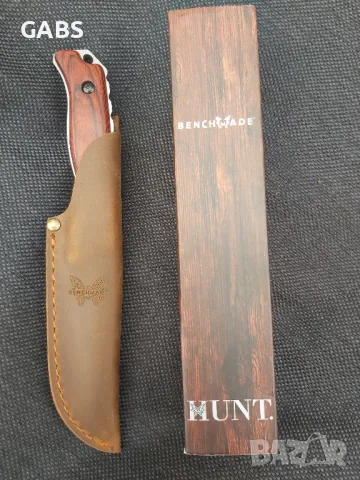 Ловен нож Benchmade HUNT голям с кожена кания, снимка 5 - Ножове - 50246614