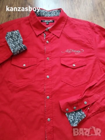 Ed Hardy - страхотна мъжка риза 2XL КАТО НОВА , снимка 2 - Ризи - 51118448