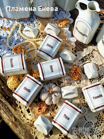 Комплект антикварни порцеланови буркани , снимка 3 - Сервизи - 53834625