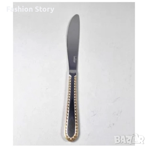 Комплект прибори за хранене Bohmann, Неръждаема стомана, 24 бр., Инокс със златист кант, снимка 3 - Прибори за хранене, готвене и сервиране - 52417312