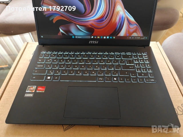 MSI MODERN 15 B7M ryzen 5 7430U, ram 16 gb/SSD 512gb, снимка 5 - Лаптопи за дома - 53845170