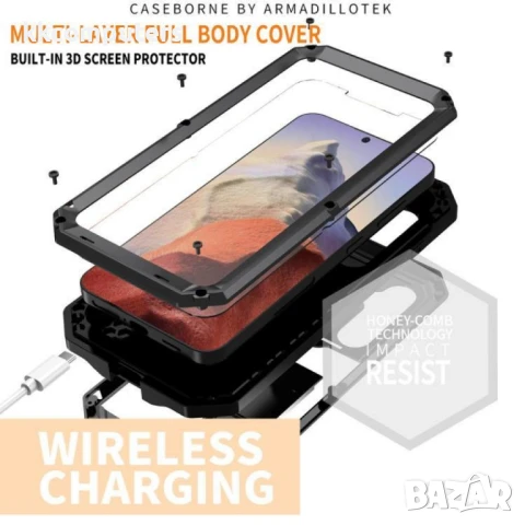 Samsung Galaxy S25 5G R-JUST Удароустойчив/Водоустойчив Калъф и Протектор, снимка 6 - Калъфи, кейсове - 51417739