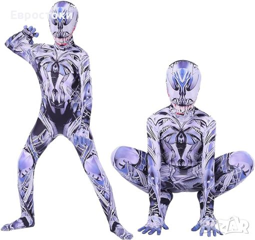Детски костюм на Venom с маска, Веном гащеризон. Размер: 110/М Детска таблица с размер: 110 , снимка 5 - Детски комплекти - 46228497