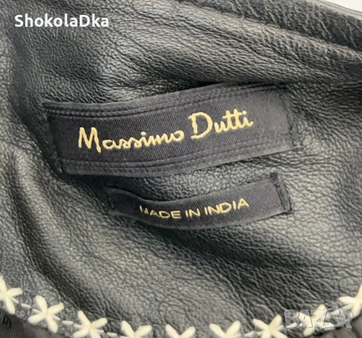 Massimo Dutti кожено яке XS, снимка 3 - Якета - 52382188