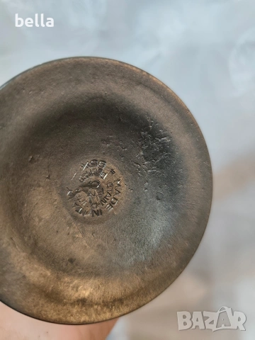 Антикварна чаша висококачествен калай (Pewter) и кристал, снимка 6 - Антикварни и старинни предмети - 53591362