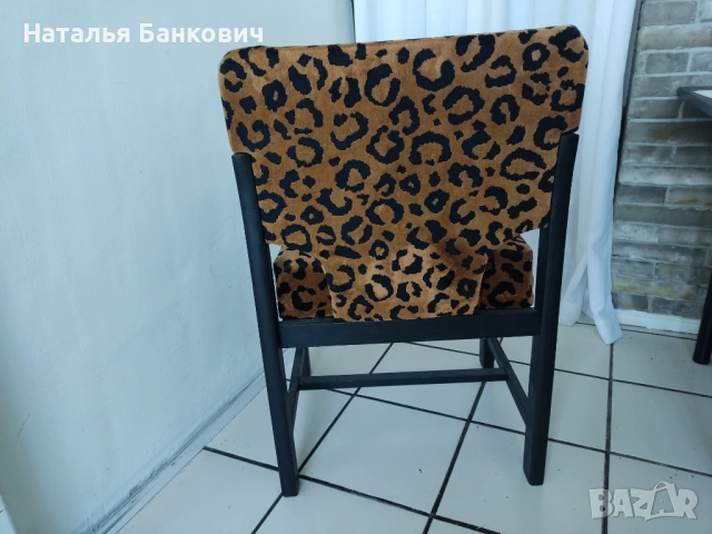 Оригинален дизайнерски стол с кадифена тапицерия, снимка 3 - Столове - 53782805