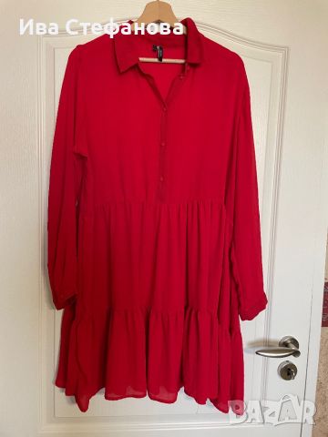 Нова червена ежедневна елегантна широка кройка волани къдри рокля , снимка 8 - Рокли - 46439563