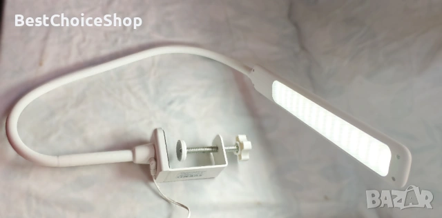 Hokone LED настолна тъч лампа, Димируема, 4 цвята, 5 нива на яркост, Гъвкаво рамо – Бяла, снимка 4 - Настолни лампи - 53674056