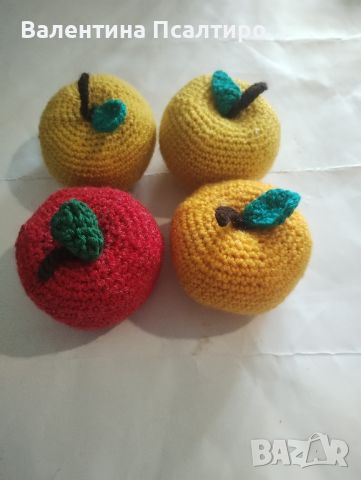 Ябълки амигуруми на една кука , снимка 1 - Декорация за дома - 45916095